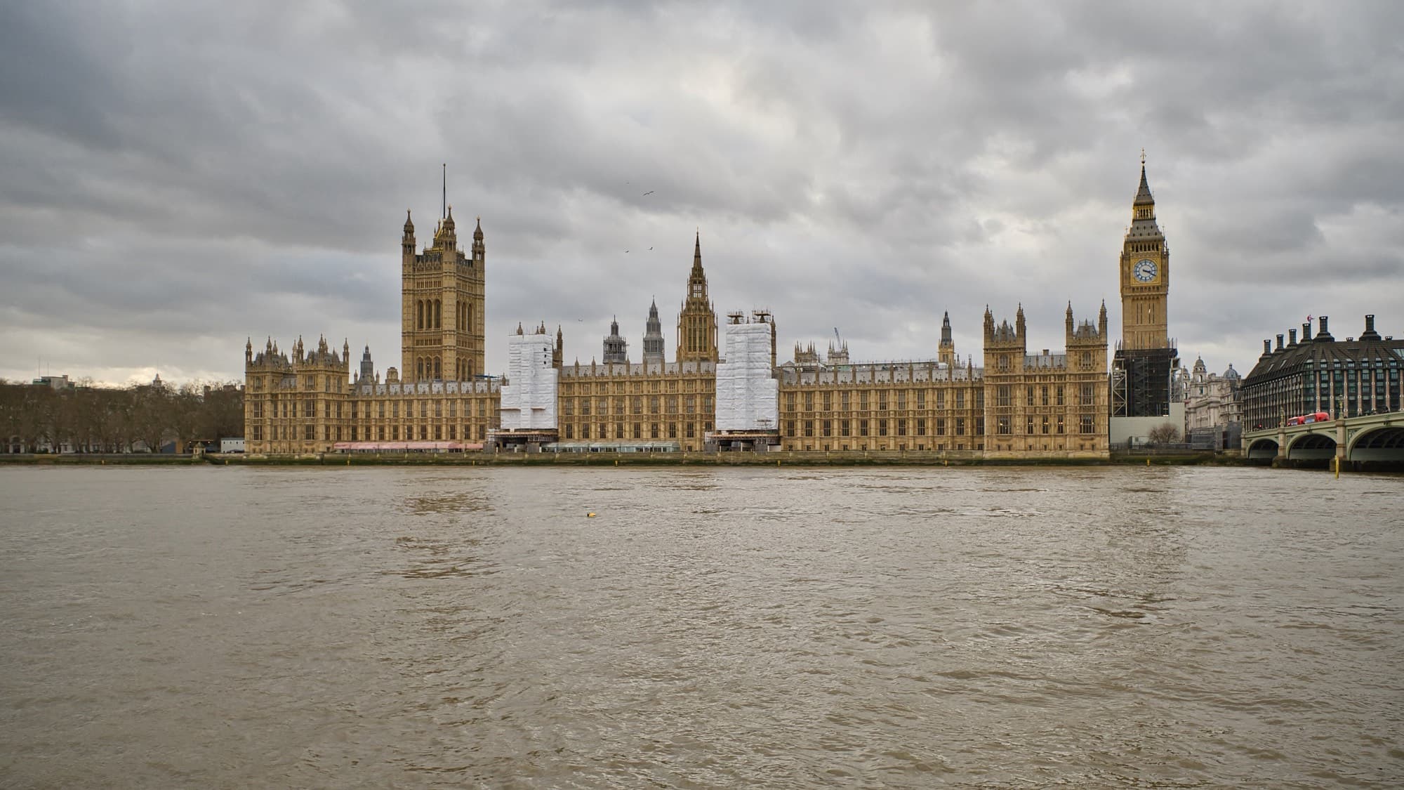 The Palace of Westminster and Elizabeth Tower from across the Thames